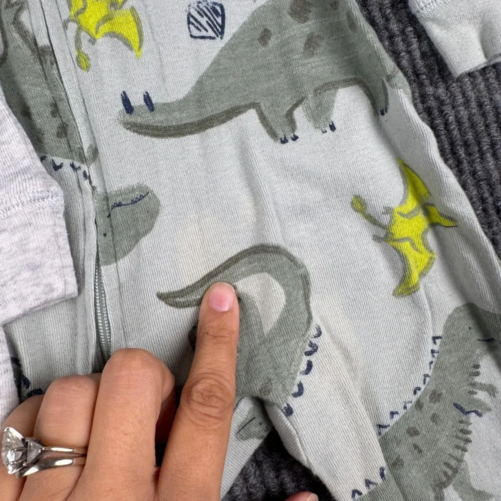Carter's Reshinee Toddler Boys Dinosaur Pajamas Lot 3T 4T Bamboo‎ Footed PJs 5pc